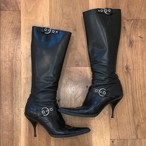 Stiletto biker boots. 4” heel